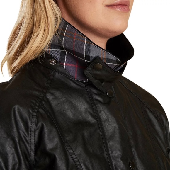 NWT Barbour Beadnell Waxed Jacket Black US 14 - Picture 9 of 11